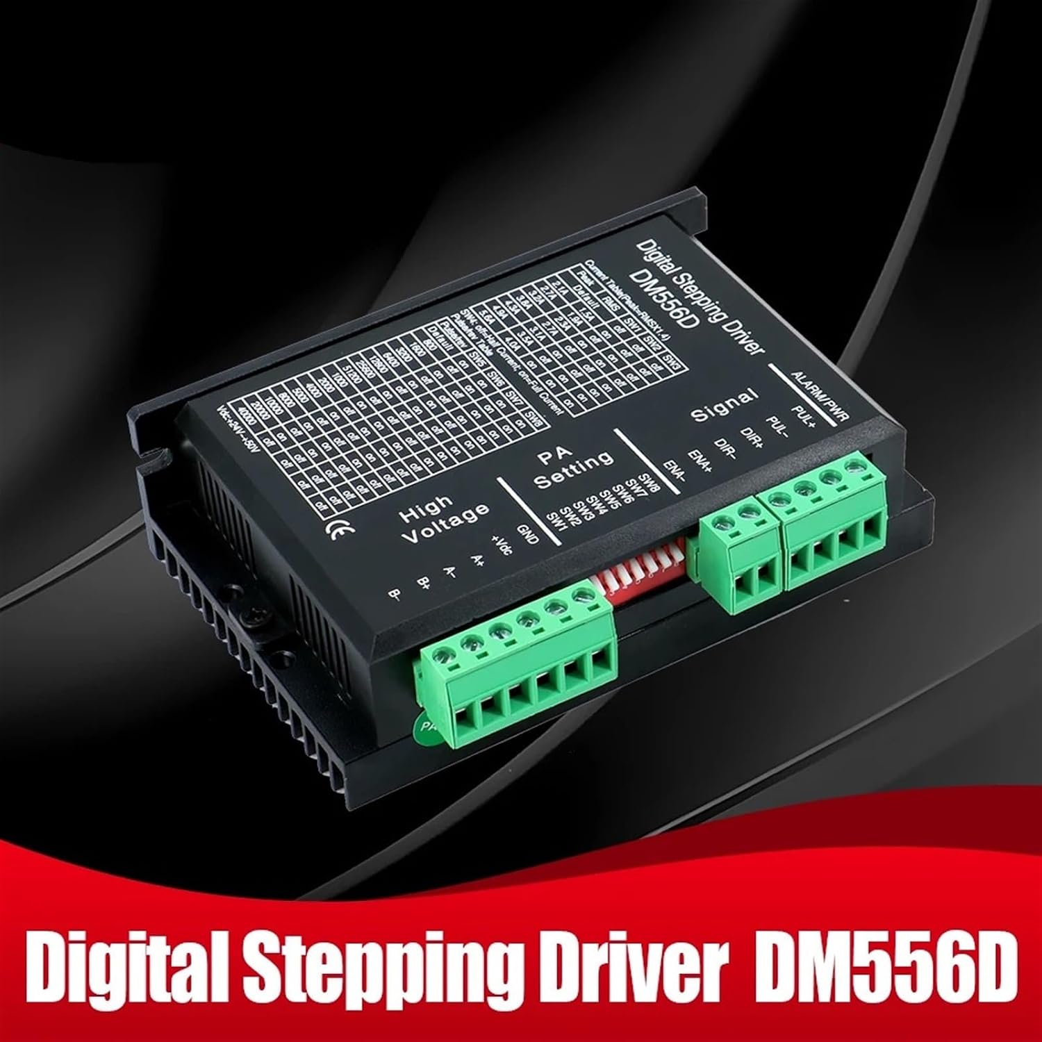 DM556D Stepper Motor Driver 0-2000KHZ DC24-50V 1.5-5.6A Microstep Drive Suit for Nema17 Nema23 Step Motor