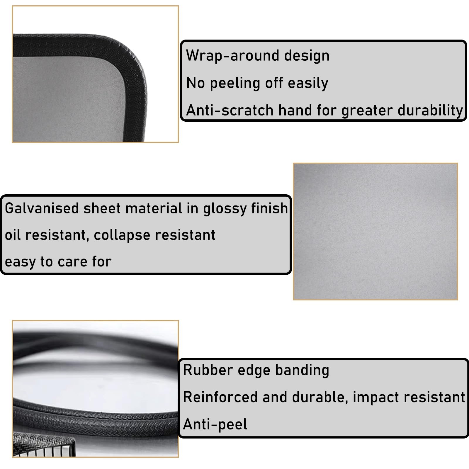 Protector de cocina antisalpicaduras de acero inoxidable de 3 lados, protector de salpicaduras plegable para estufas y sartenes, protector duradero de aceite y grasa, cubierta de placa trasera de