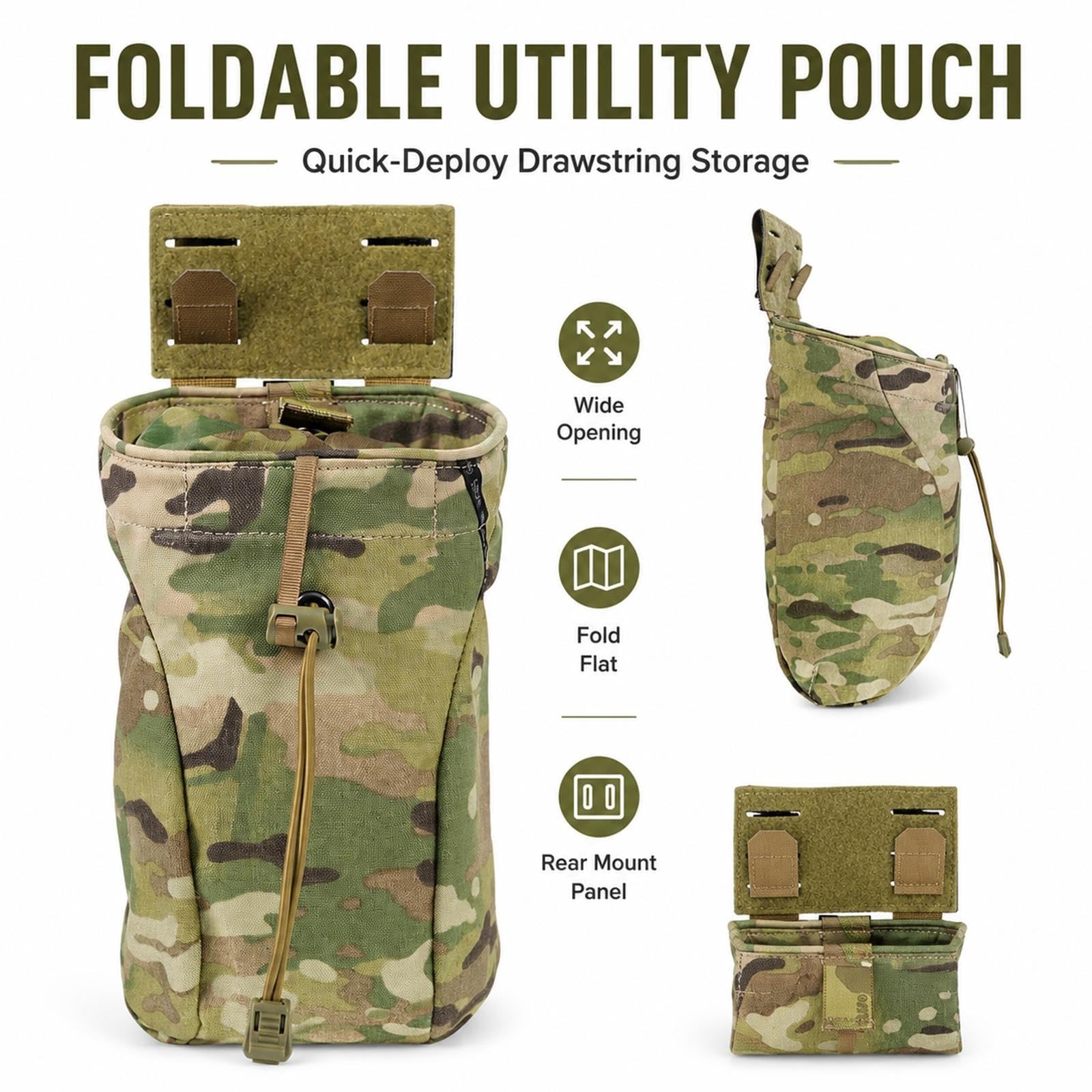 Pochette Dump Tactique Pliable Molle Récupération Chargeurs