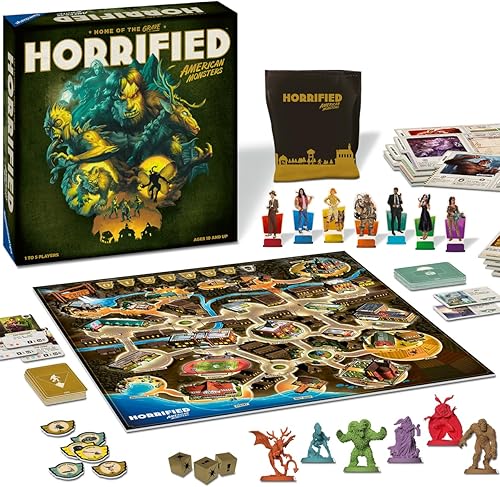 Ravensburger Horrified Games - American Monsters - Juego de mesa de estrategia - Impulsa el pensamiento crítico y el trabajo en equipo - Juego