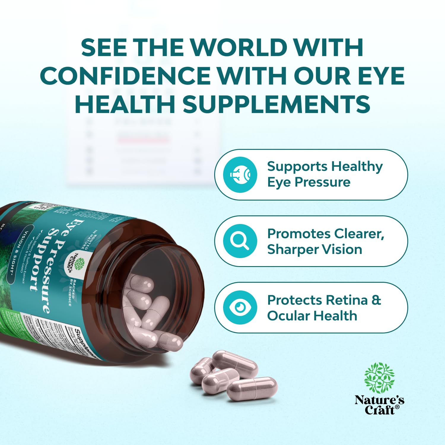 Eye Pressure Support Capsules with Bilberry & Saffron - 30 Count — Amazon image 3
