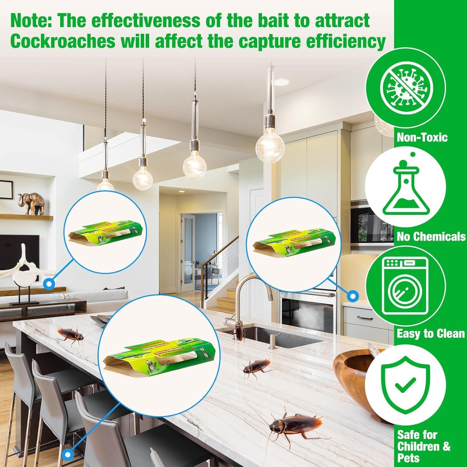 Sticky Cockroach Traps - Pesticide-Free & Safe -3