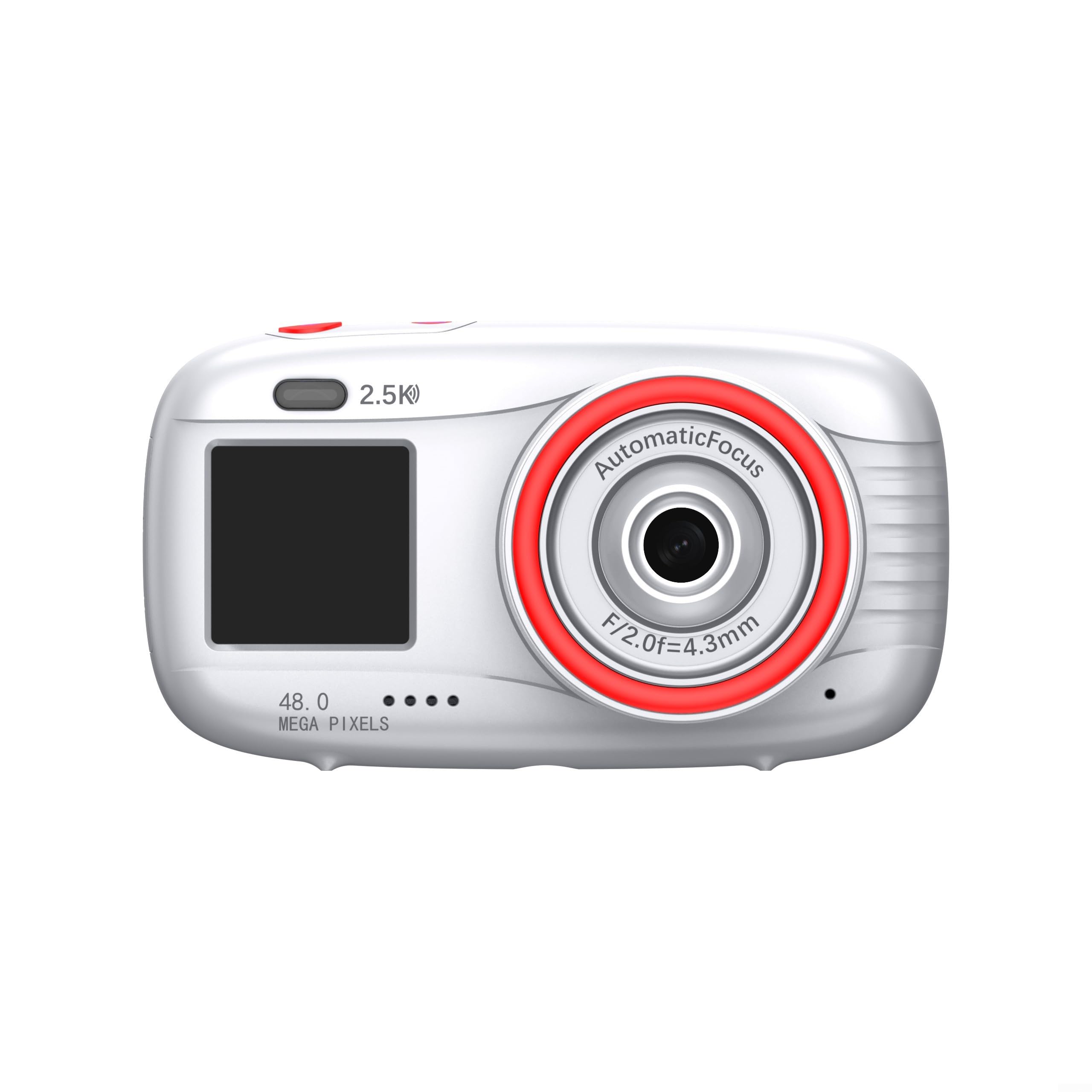 Fotocamera digitale a doppio schermo da 2,5 K con 48 MP, zoom 16x, WiFi e display principale da 3 pollici, fotocamera compatta per vlogging per principianti, supporta 256 GB per scheda SD (nero