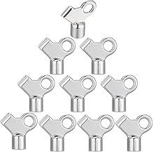 Gisafai 10 Pcs Radiator Bleeding Air Valve Key - Metal Copper Alloy Gas Key for Home Radiator Hot Water Flush Plumbing Tool Replacement, Silver