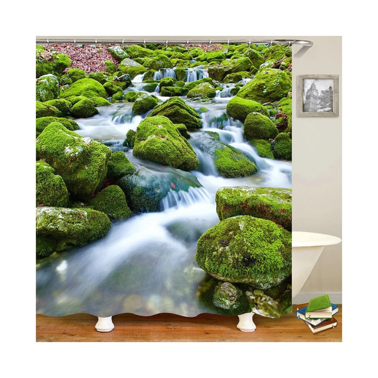 Rideau de douche ruisseau KnSam pour transformer votre baignoire en une oasis de calme naturelle