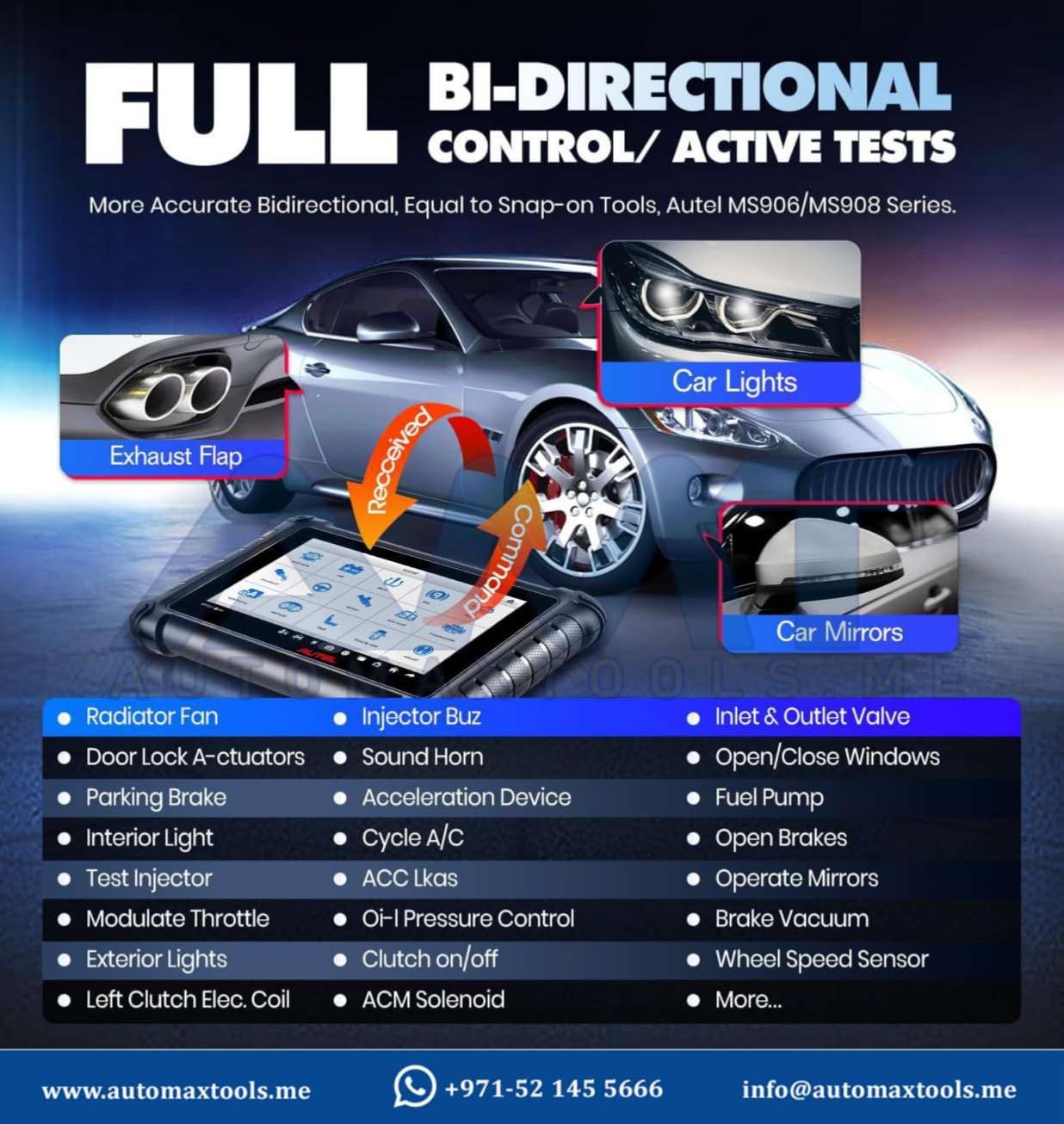 Autel MaxiDAS DS900 bi directional active test scanner