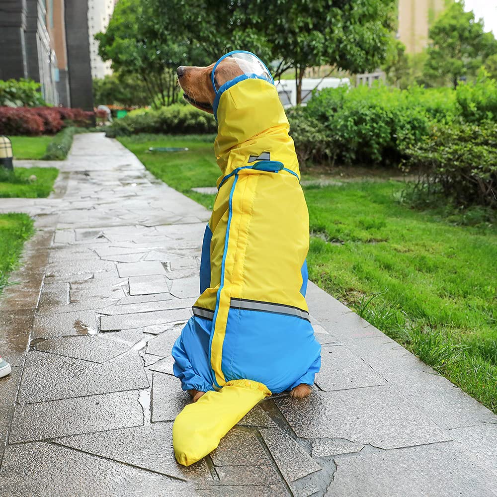 Chubasquero para Perros, Mono Impermeable for Perros, Capa for Mascotas, Chaqueta for Cuatro Patas, Todo Incluido(Orange,4XL)