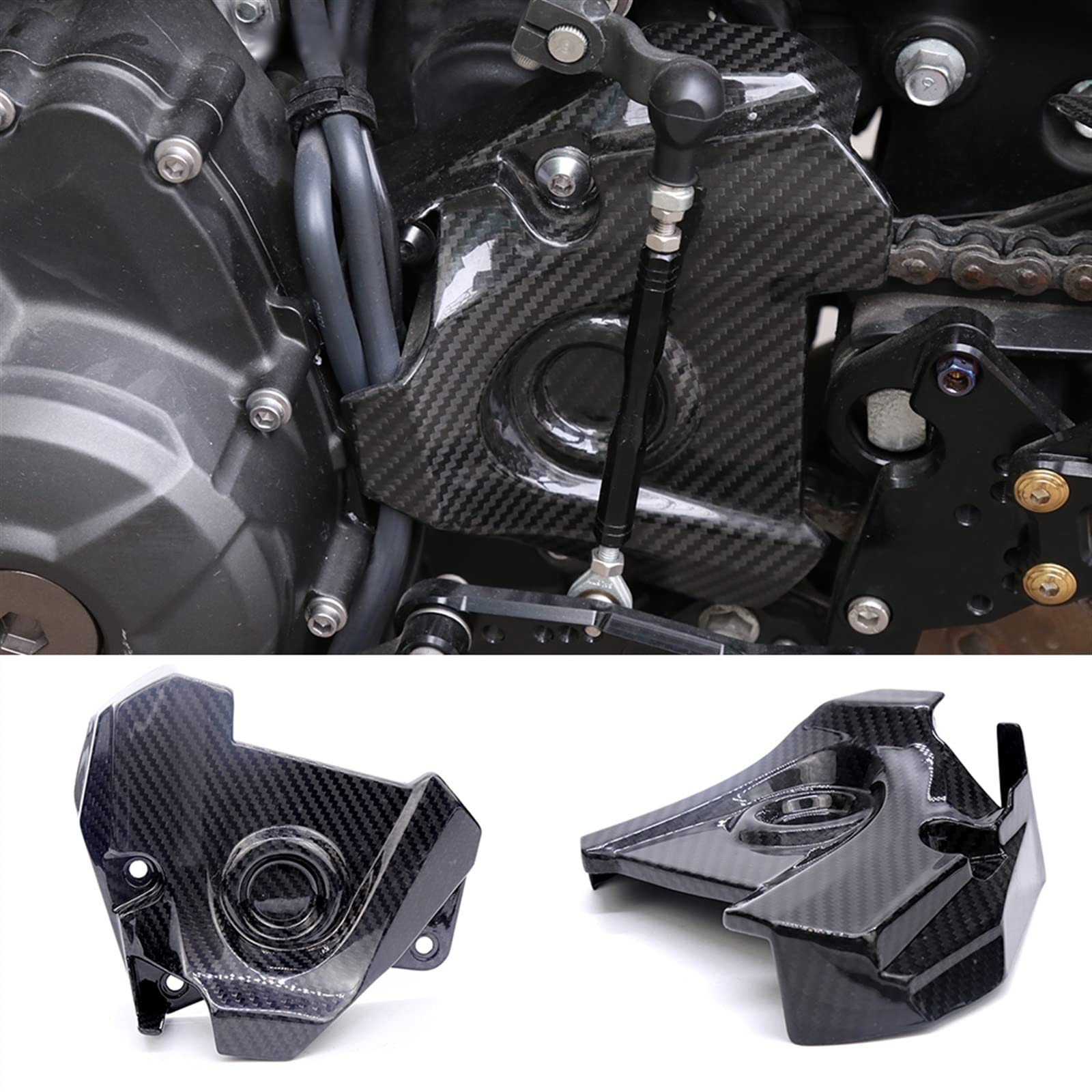 Accessori per motociclette Per Yamaha MT09 MT-09 MT 09 FZ09 Tracer FJ09 2014 2015 2016 Motore Del Motociclo Pignone Catena Frizione Della Copertura Cassa In Fibra Di Carbonio