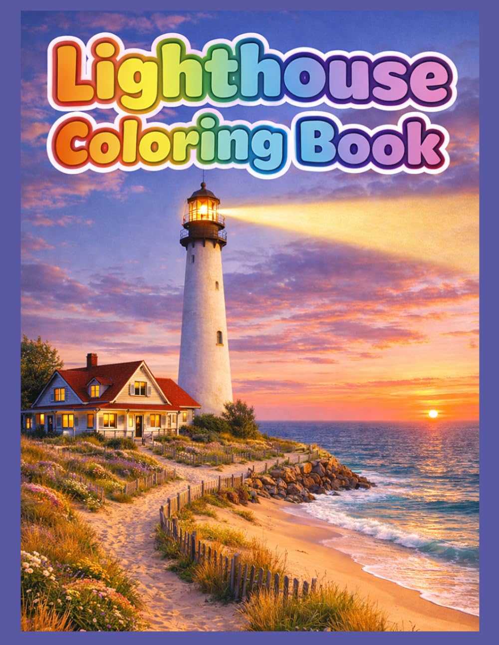 Lighthouse Coloring Book: Fun coloring book for kids and adults. 20+ large 8.5x11 images to color