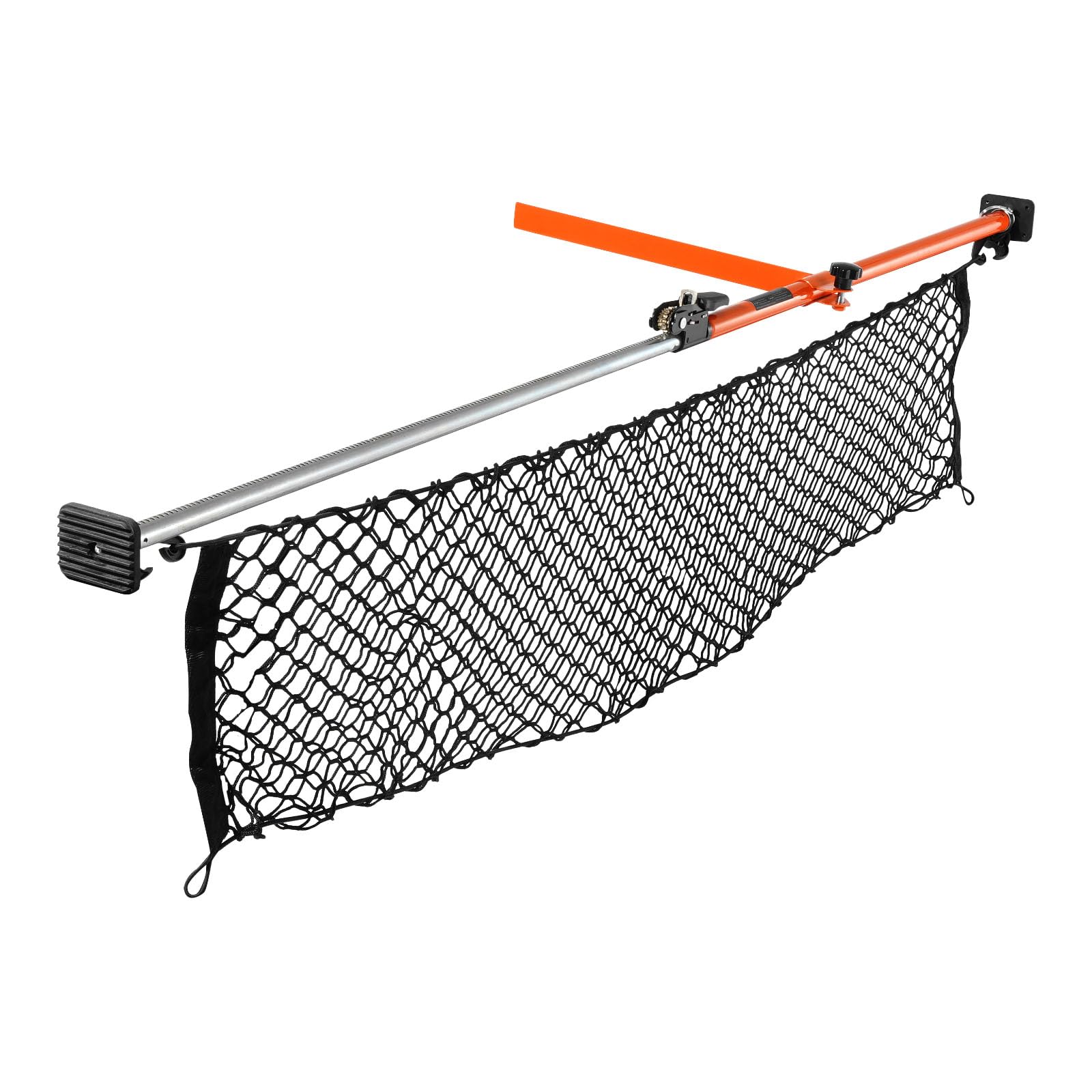 VEVOR Barra Fermacarico di Carico a Cricchetto Regolabile 1016-1854 mm, Stabilizzatore di Carico per Cassone in Acciaio con Piedini Antiscivolo, Rete e Barra Divisoria, per Pick-Up, SUV