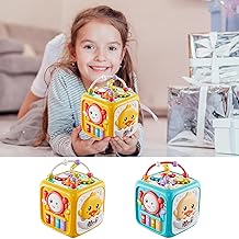 Pekoluta Cubo de Actividades Montessori, Juguete de Cubo de Actividades | Juguete de Cubo de clasificación de Formas | con Teclas De Tambor Y Piano, Cubo De Actividad Musical, Reconocimiento De Forma
