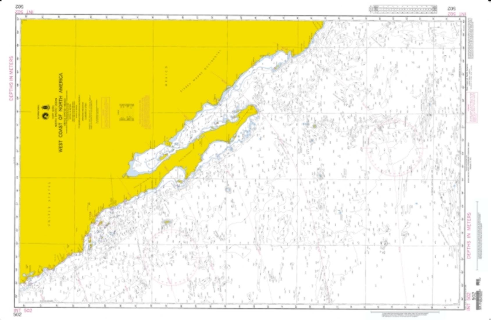 NGA Chart 502-United States to Mexico - Water-Resistant-picture-15