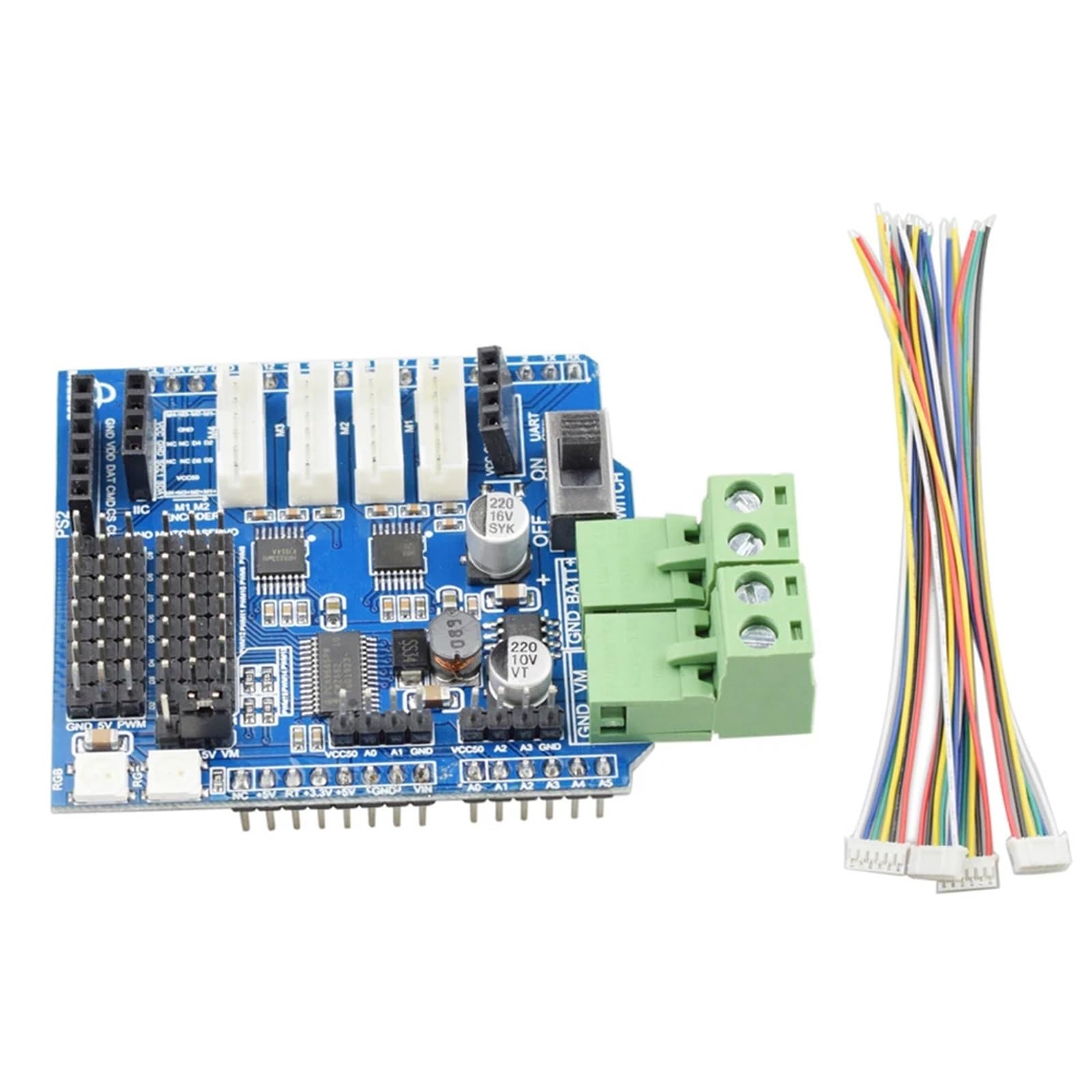 Scheda scudo driver motore 6-12V 4 canali for Arduino UNO R3 Ruota Mecanum Robot Car Tank Chassis for motore TT Motore DC(RED)