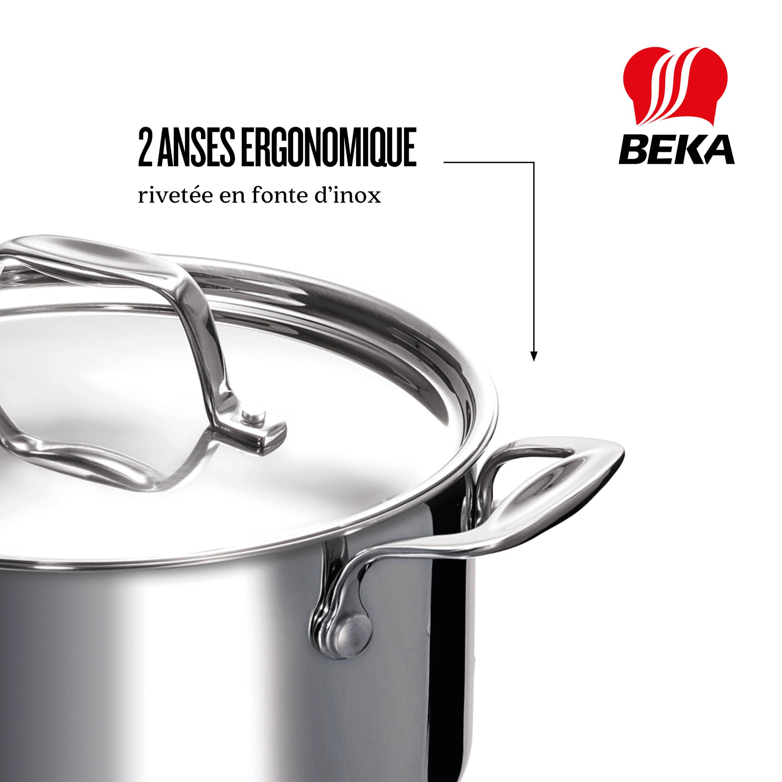 Beka Chef 28 cm Stockpot And Lid, 17 Litre Capacity