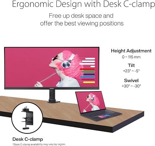 ASUS ProArt PA348CGV - Ecran PC 34'' UWQHD - Dalle IPS - 120Hz - 2 ms - 3440x1440-300cd/m² - Display Port, 2X HDMI, 1xUSB-C 90W & 4X USB-A - 98% DCI-P3 - Delta E <2 - HDR 10 - Garantie 5 Ans - 5