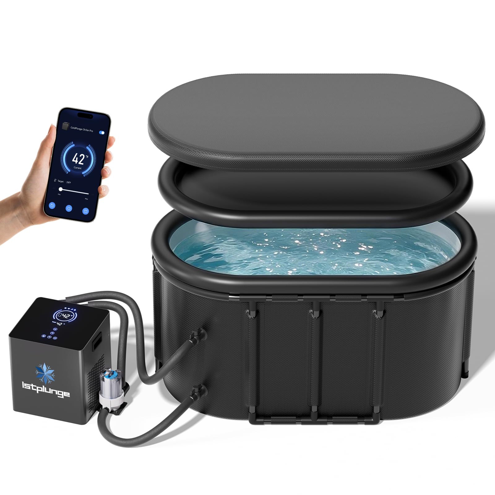 1/3 HP WiFi Cold Plunge Chiller with 148Gal Ice Bath Tub for Cold Therapy
