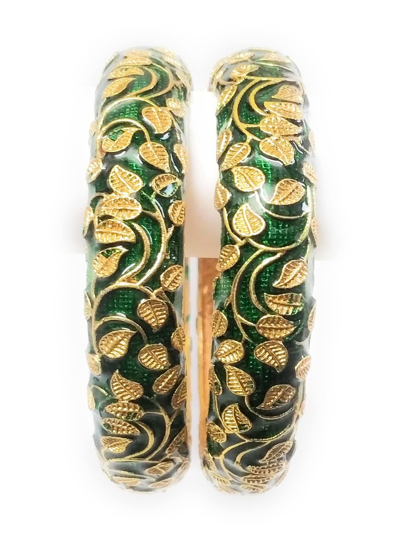 Santosh Enterprise Antique Gold Plated Green Meenakari Bangles Set Jewellery For Girls and Womens. (Set of 2 piece) (2.6) (B0BYX23PQ1) Amazon Price History, Amazon Price Tracker