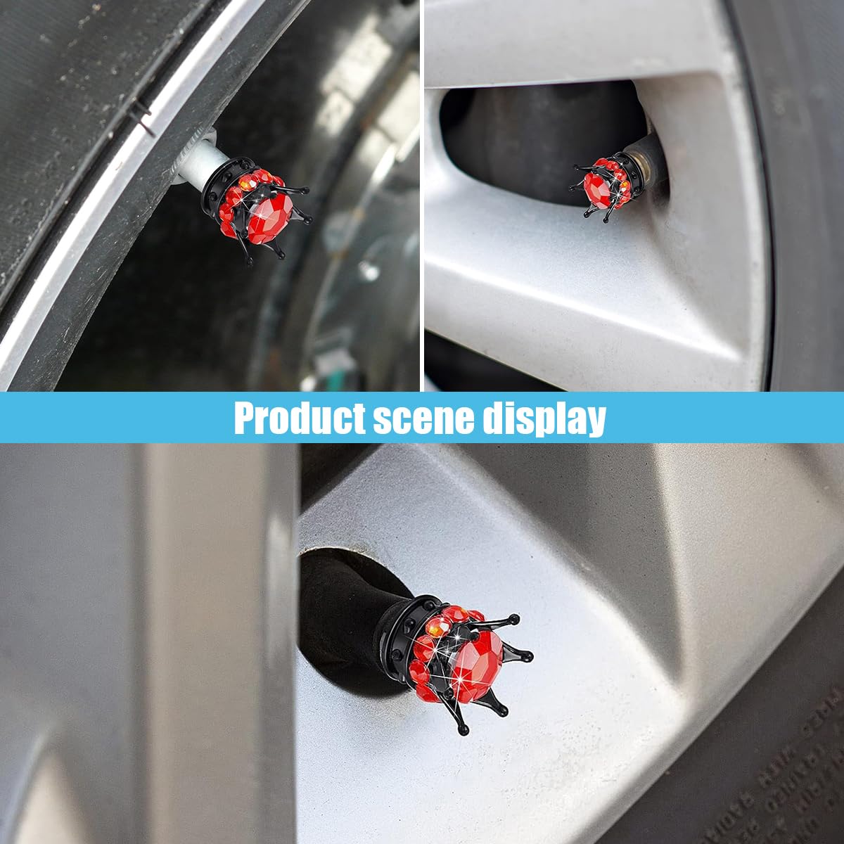 You.S 4pcs Pink Rubber Tire Valve Caps For Cars, Trucks, Motorcycles V-0019