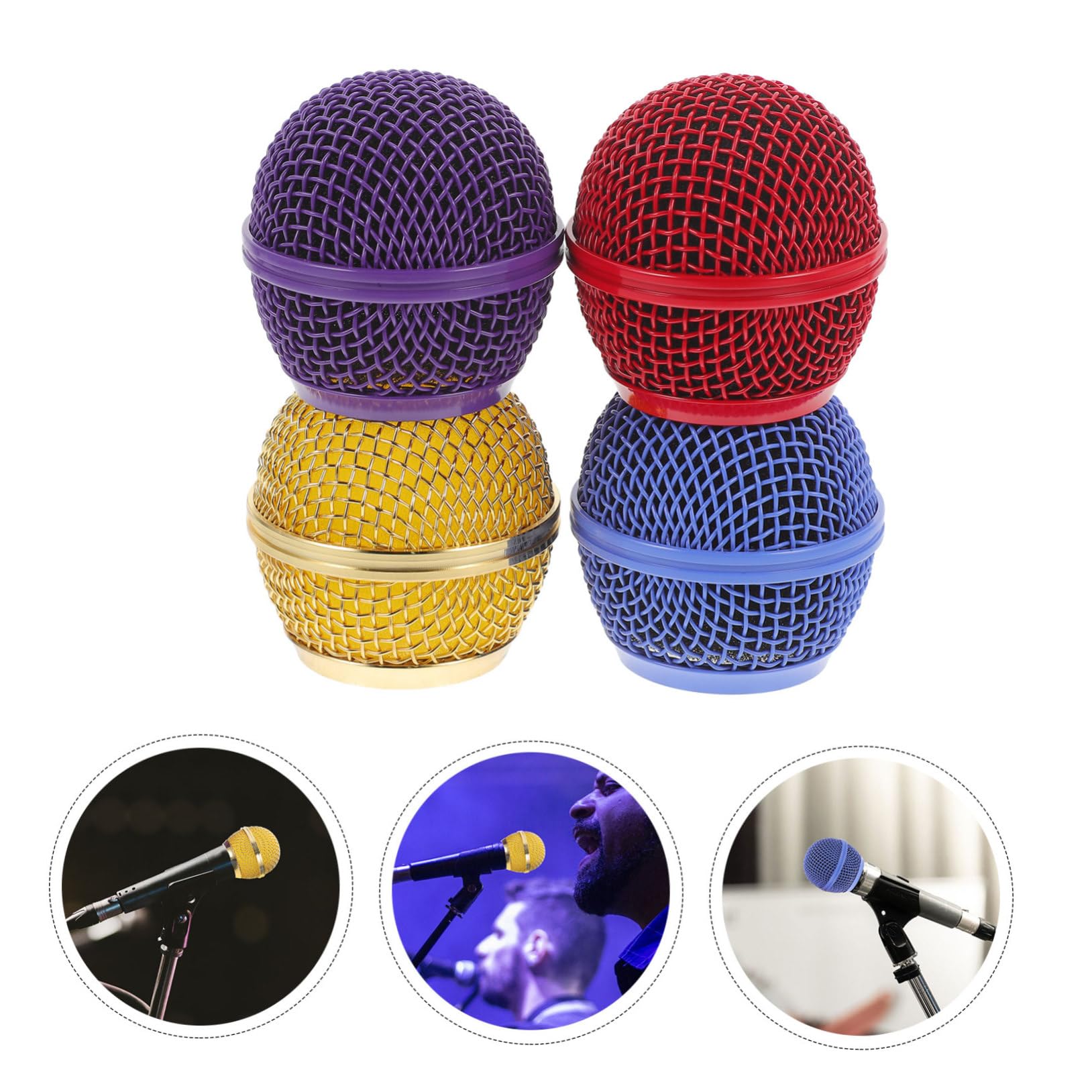 Generic Popfilter Mikrofon Metal 20 Stück Farbige Mikrofongitter Mikrofonteile Metall Mikrofonkopf Mikrofon Metallgitter Mikrofongitter Ersatzmikrofon Metall Ersatzgitter Netz Mikrofongitter