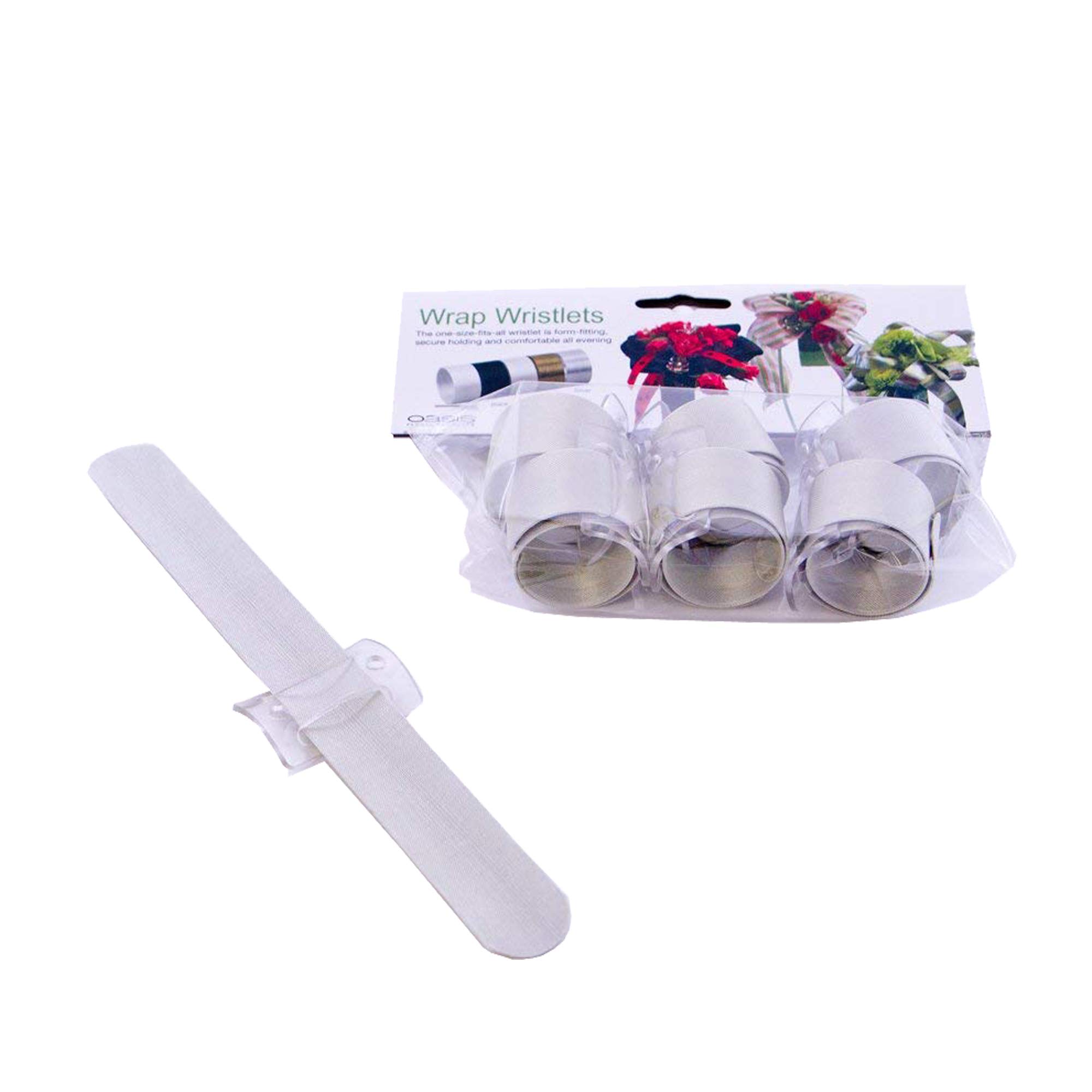 Pack of 6 OASIS® Shimmer Wrap Corsage Accessory Wristlets - ivory