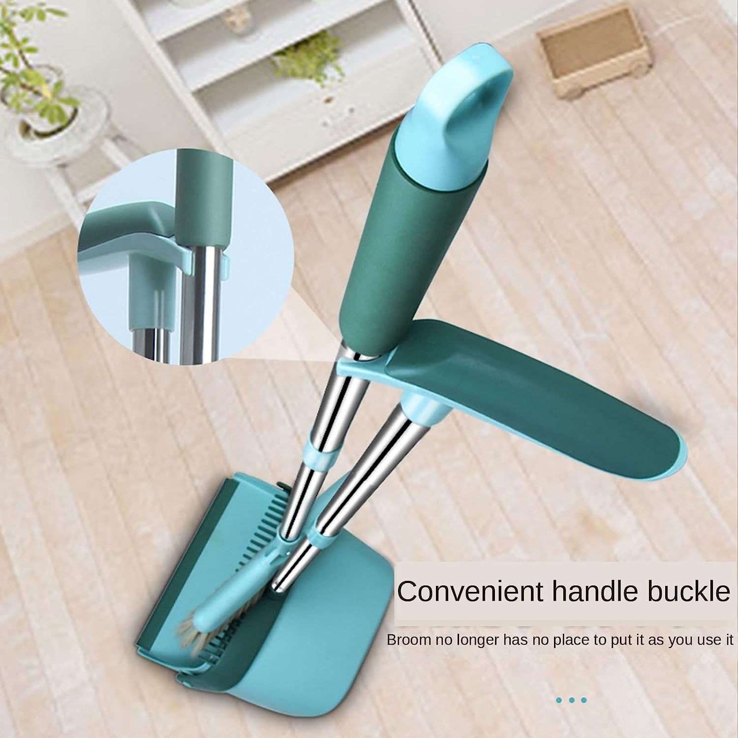 Aufrechtes Kehrschaufel- und Besen-Kombi-Set – Besen- und Kehrschaufel-Set for Zuhause – selbstreinigend mit Kehrschaufelzähnen, stehende Kehrschaufel for die Küche zu Hause, einfache Montage