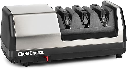 Chef's Choice Afilador de cuchillos eléctrico universal modelo 151, acero inoxidable