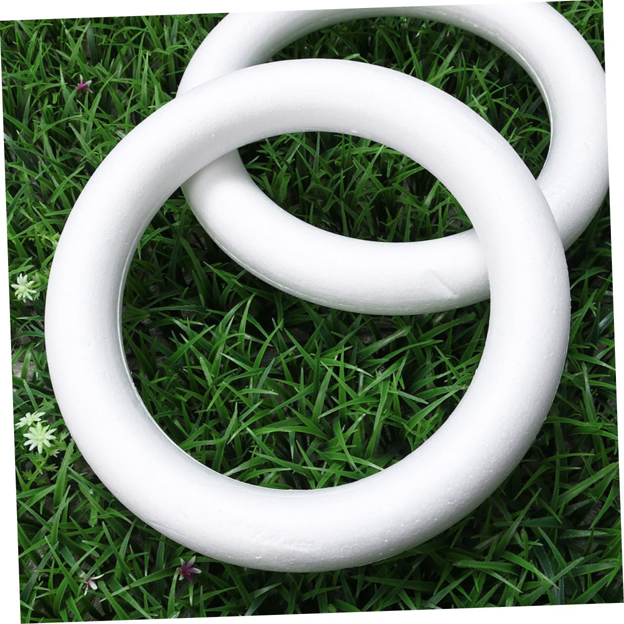 Zerodeko 4 Pezzi Anelli in Schiuma per Lavoretti Natalizi Fai da Te Anello Circolare Decorativo Bianco per Addobbi Feste e Progetti Artigianali