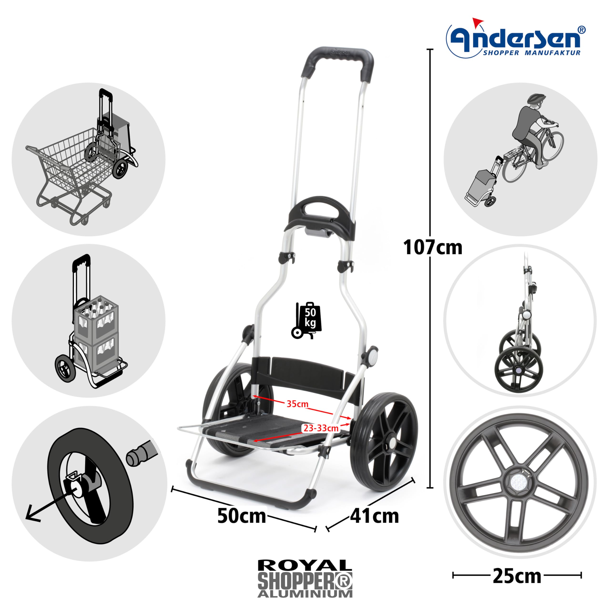 ANDERSEN Einkaufstrolley - Royal Shopper Senta 2.0 rot
