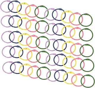 VILLCASE 50 Peças Chaveiro Clipes Para Fichário Livros Chaveiros Anel Fichário Para Cartões Flash Anéis De Cartão Anéis De Papel Anéis De Ligação De Folhas Soltas Anel Fichário Pequenos