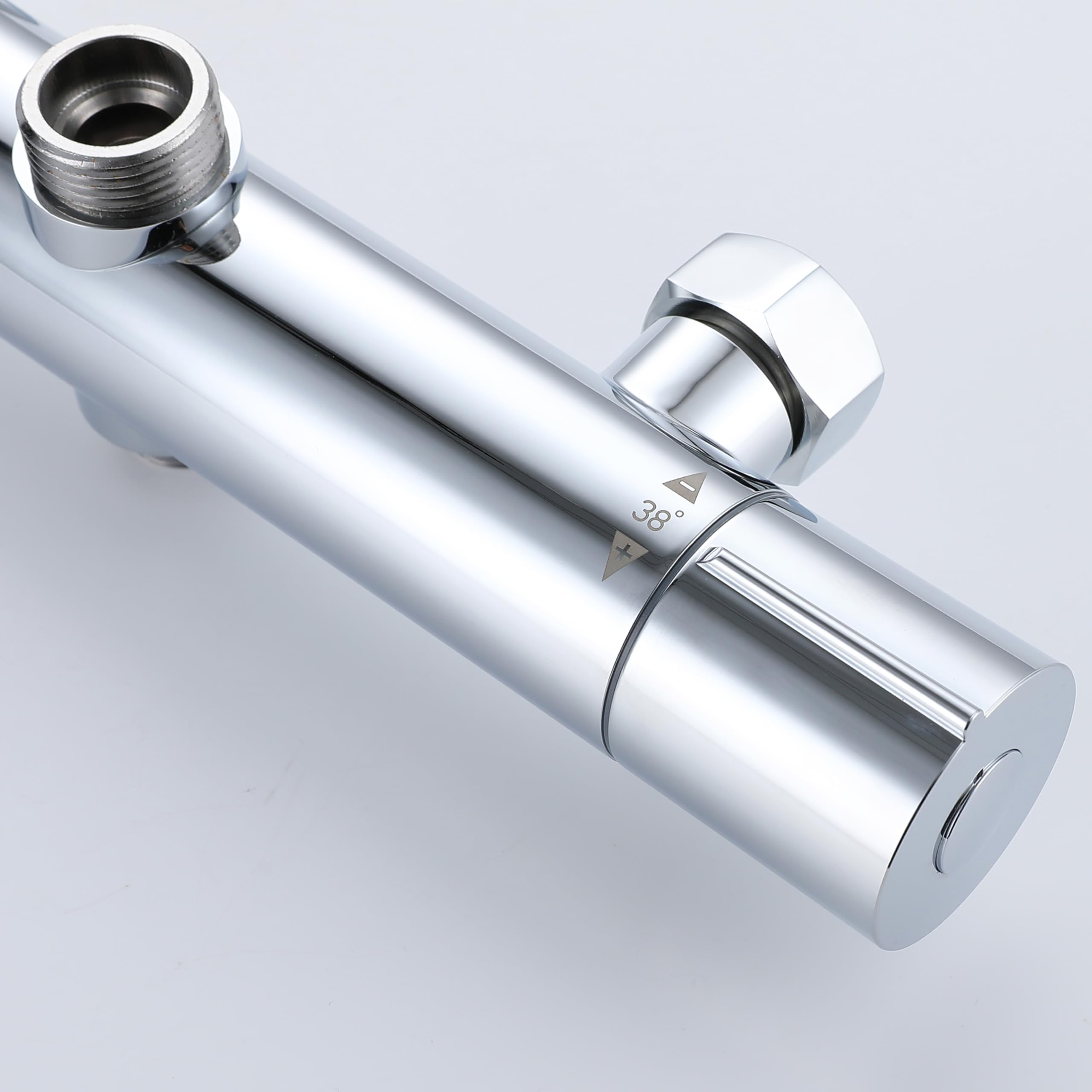 Columna de Ducha Termostática Regulable 720-1250mm Redondo Rociador de Mano 3 Tipos de Chorro Cuadrada Alcachofa de Ducha Lluvia para Baño