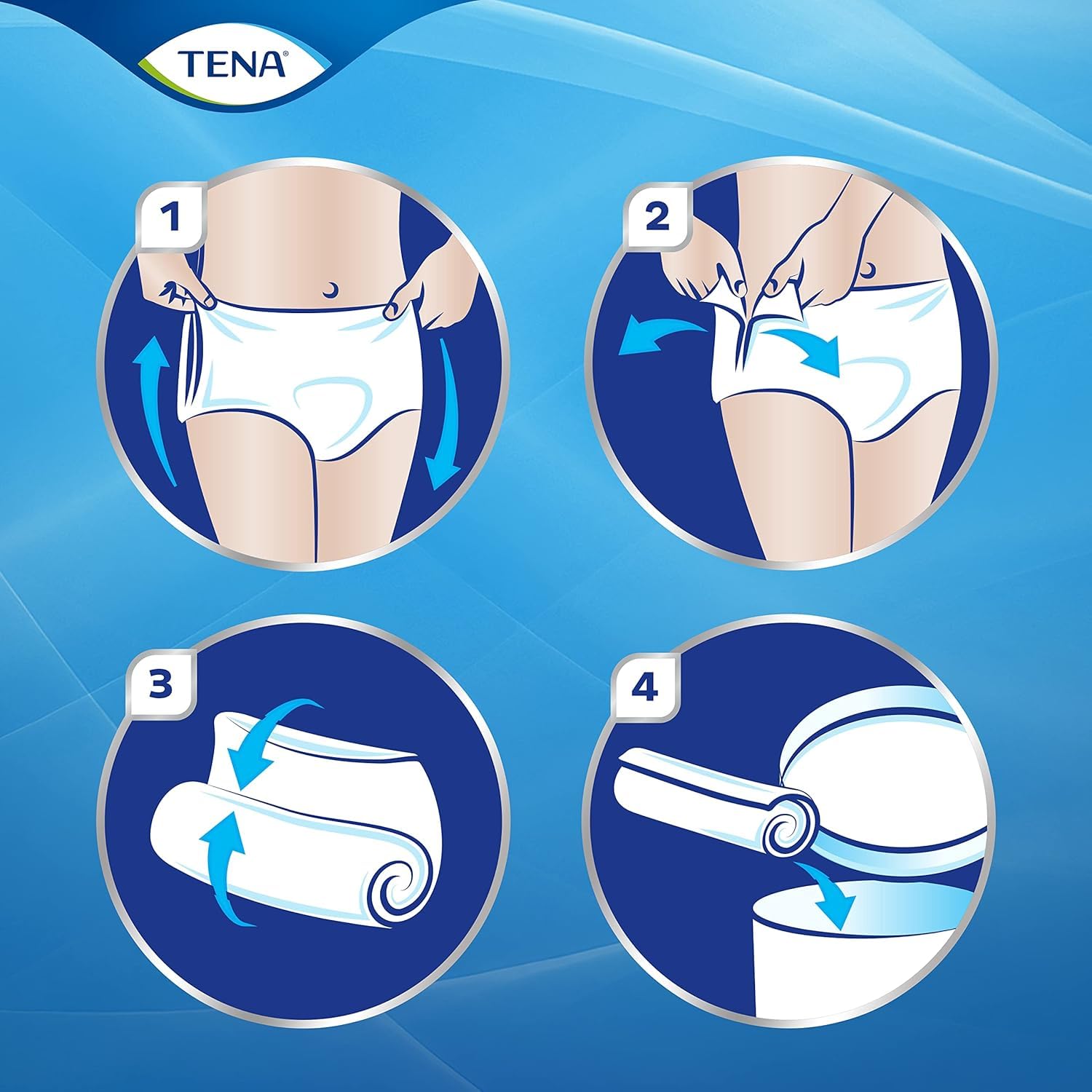 TENA Pants taille M - Sous-vêtements absorbants jetables unisexes pour incontinence - Pour fortes fuites urinaires - Pack de 56 pièces (4 x 14)