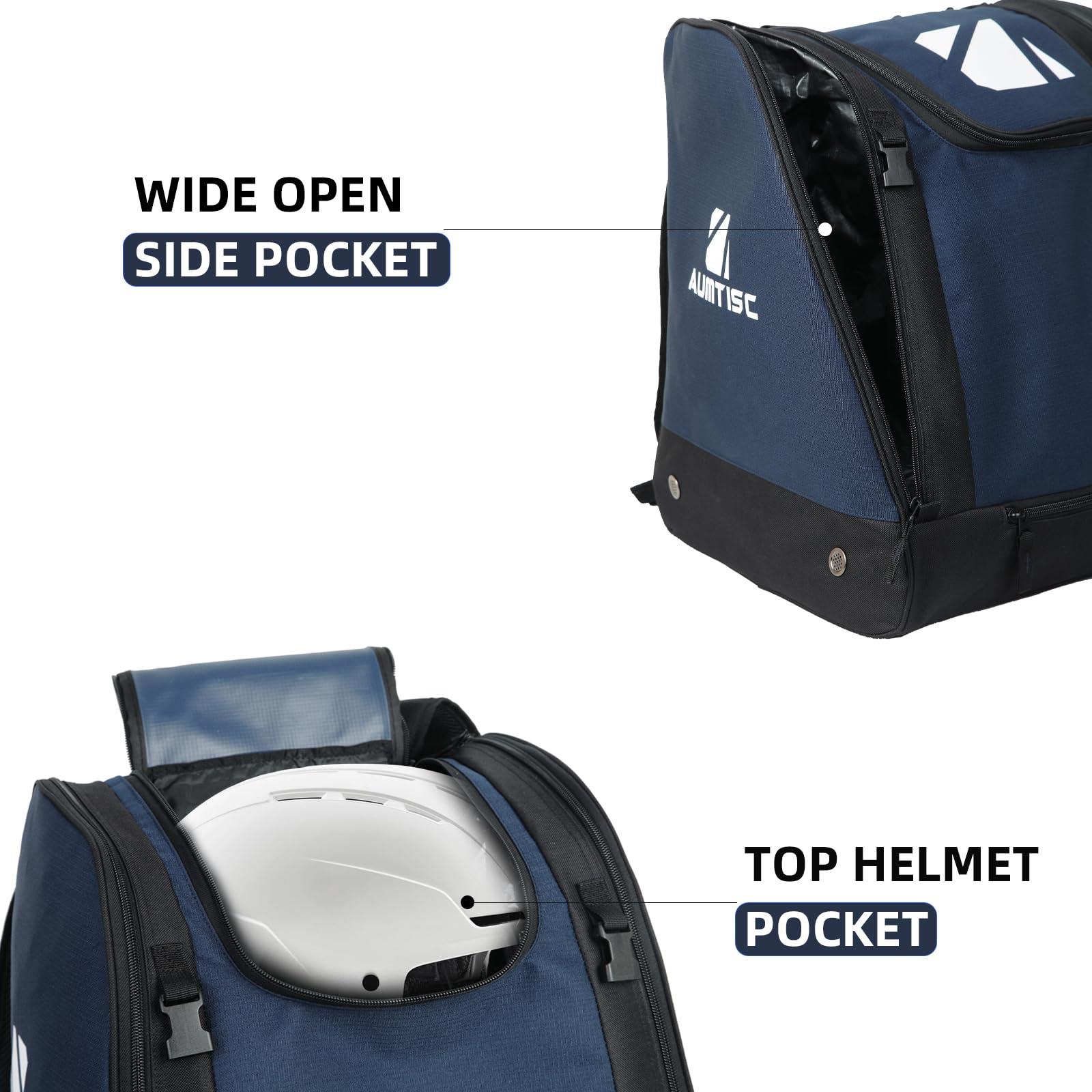 AUMTISC Mochila de esquí para esquí, Nieve, Equipo Deportivo, Bolsa de Viaje, Chaqueta, Casco, Gafas, Guantes y Accesorios