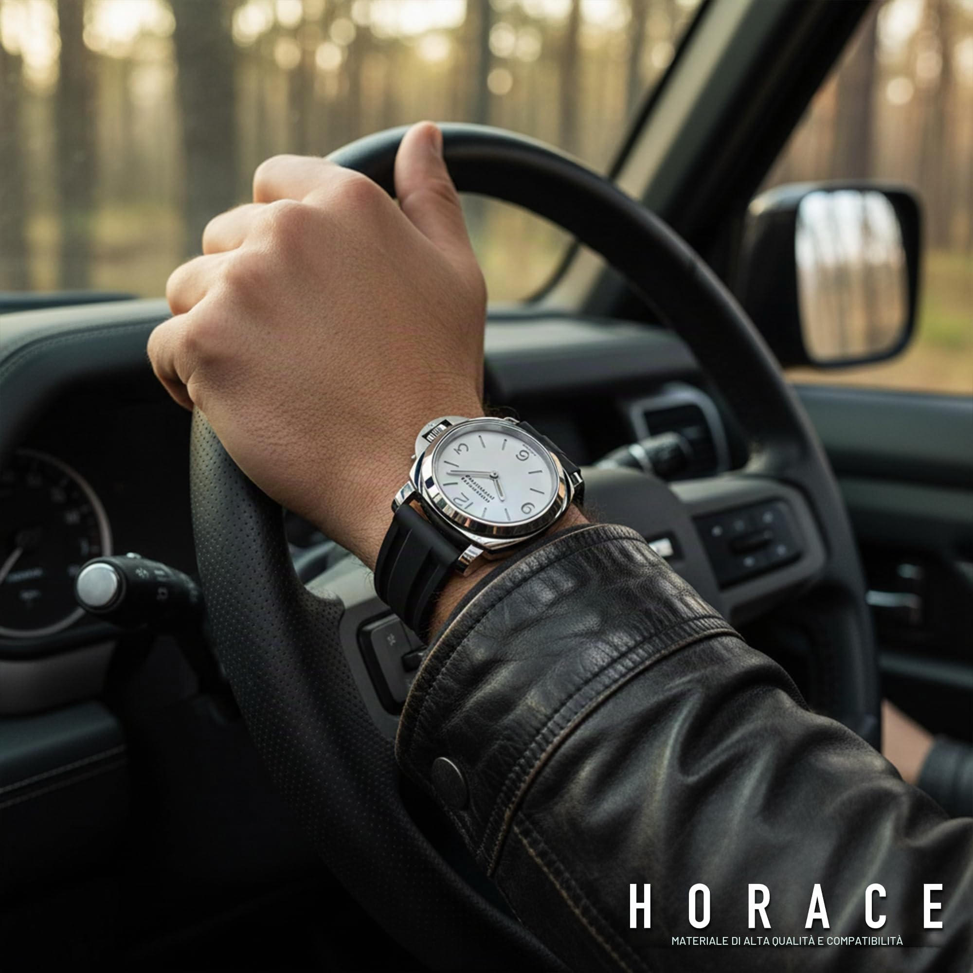HORACE Cinturino per Orologio 24 mm in Gomma FKM Premium – Morbido, Impermeabile & Resistente – Compatibile con Panerai Luminor - Submersible - Radiomir