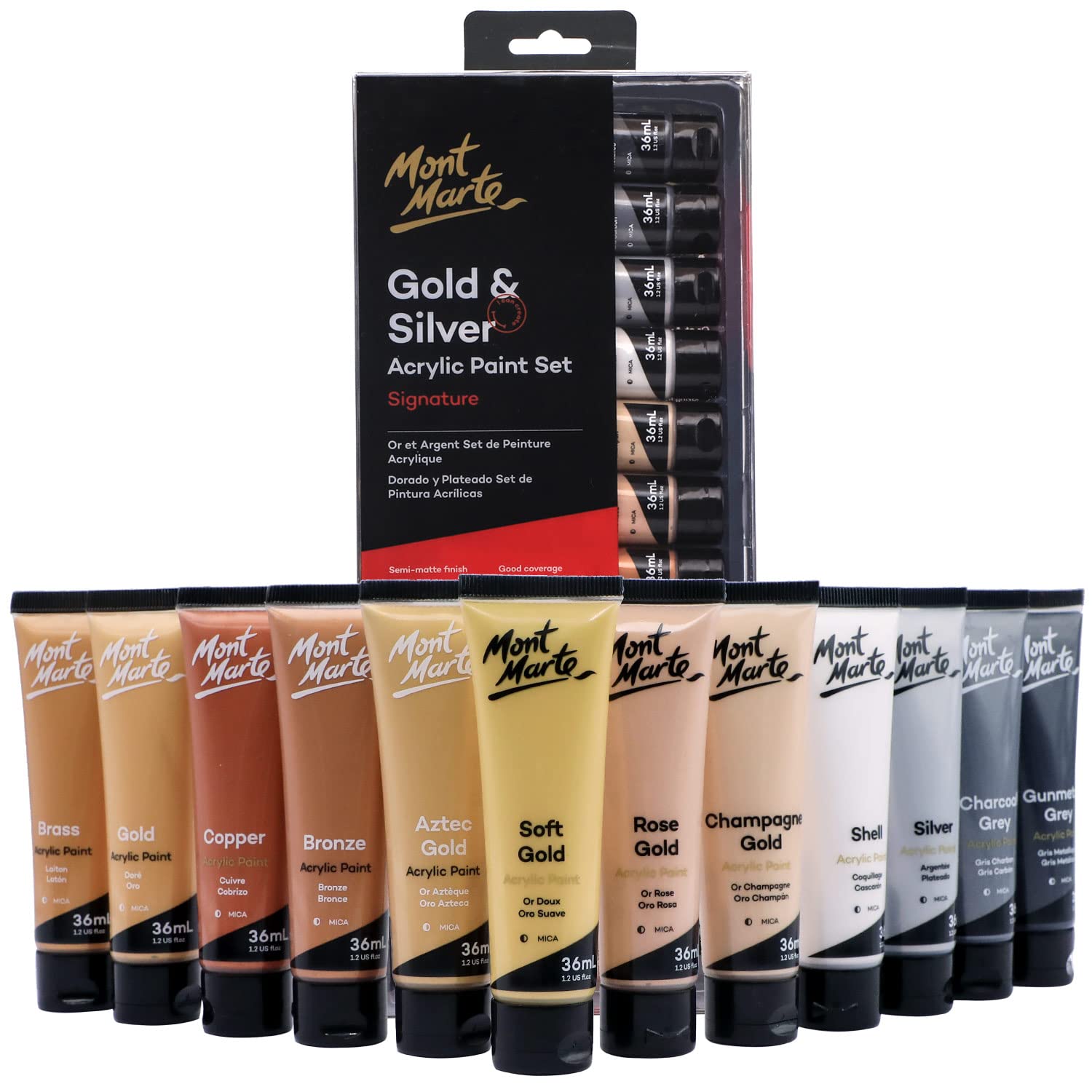 MONT MARTE PMHS0096 Gold Series Paint Set - 36ml Set of 12
