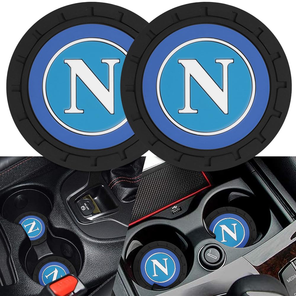 Cup Holder Insert Coaster for Napoli UEFA UCL Fans,Anti Slip Car Cup Coaster Interior Accessories