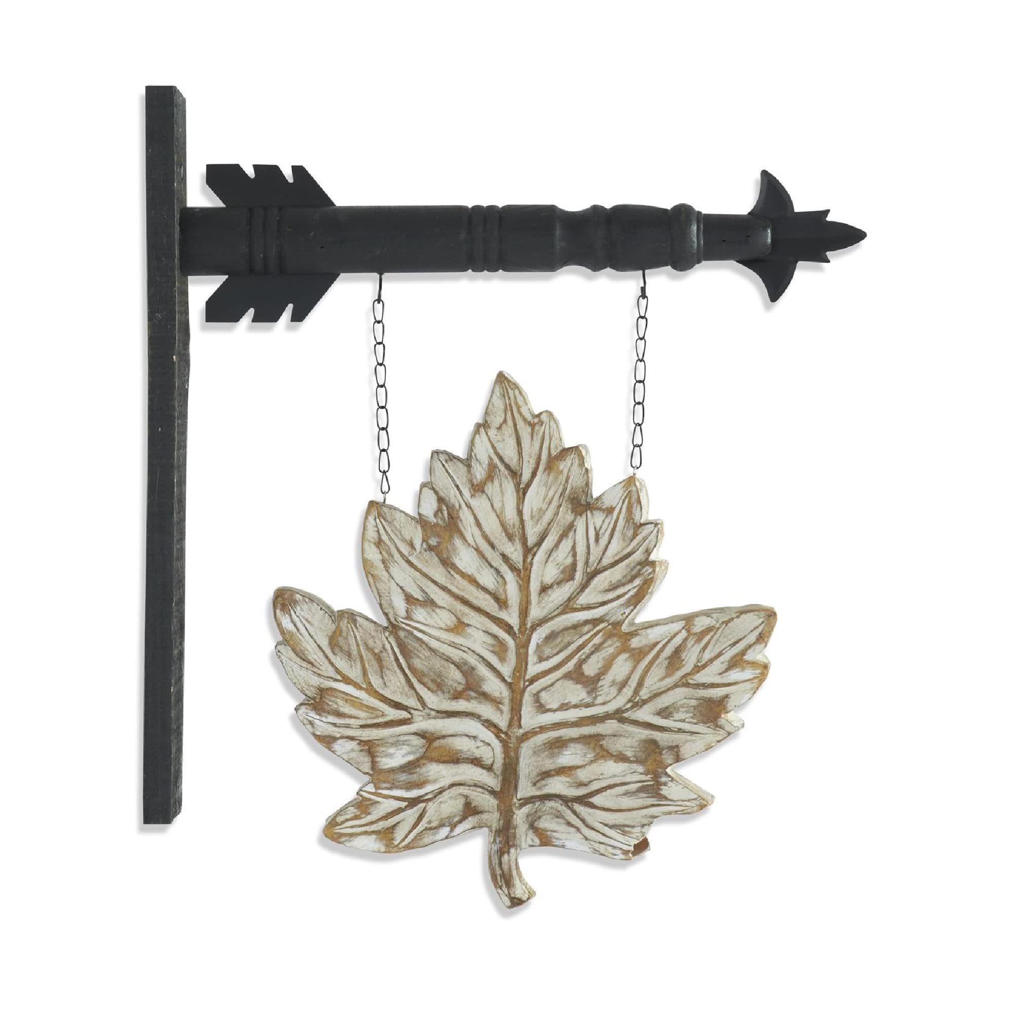 K&K Interiors Leaf Arrow Replacement, 13-Inch Height, Resin, Whitewashed