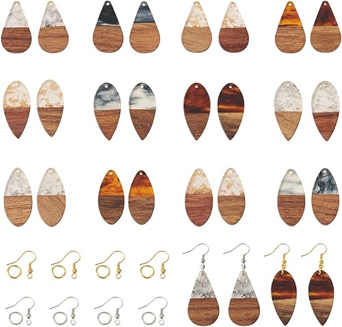 Vista 61 de Colgante de madera de resina, Resina, No es una piedra preciosa 0negro