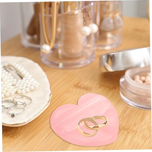 Miniatura 8 de Mobestech Bolsas de baratija en forma de corazón, 50 unidades, bolsas de plástico con forma de corazón pequeño, autoadhesivas, almacenamiento de