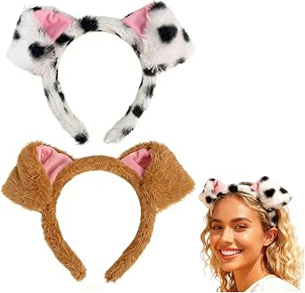 2-Pack Animal Ear Headbands,Cute Dog Designs.