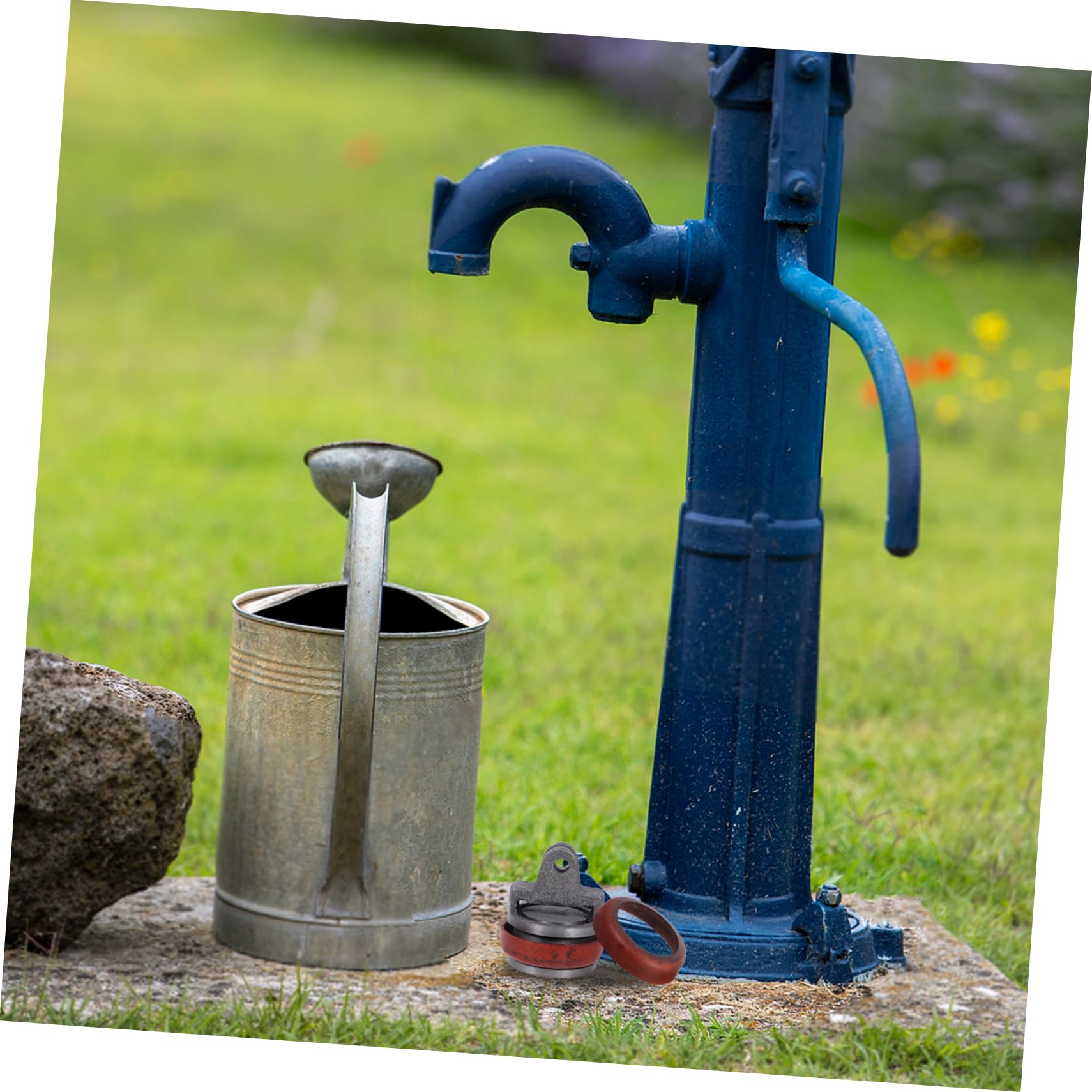 Zerodeko Juego de Repuesto de Émbolo de Bomba de Agua Manual para Pozo Junta de Cuero y Piezas de Hierro Fundido, Fácil Instalación y Uso Versátil Color Aleatorio