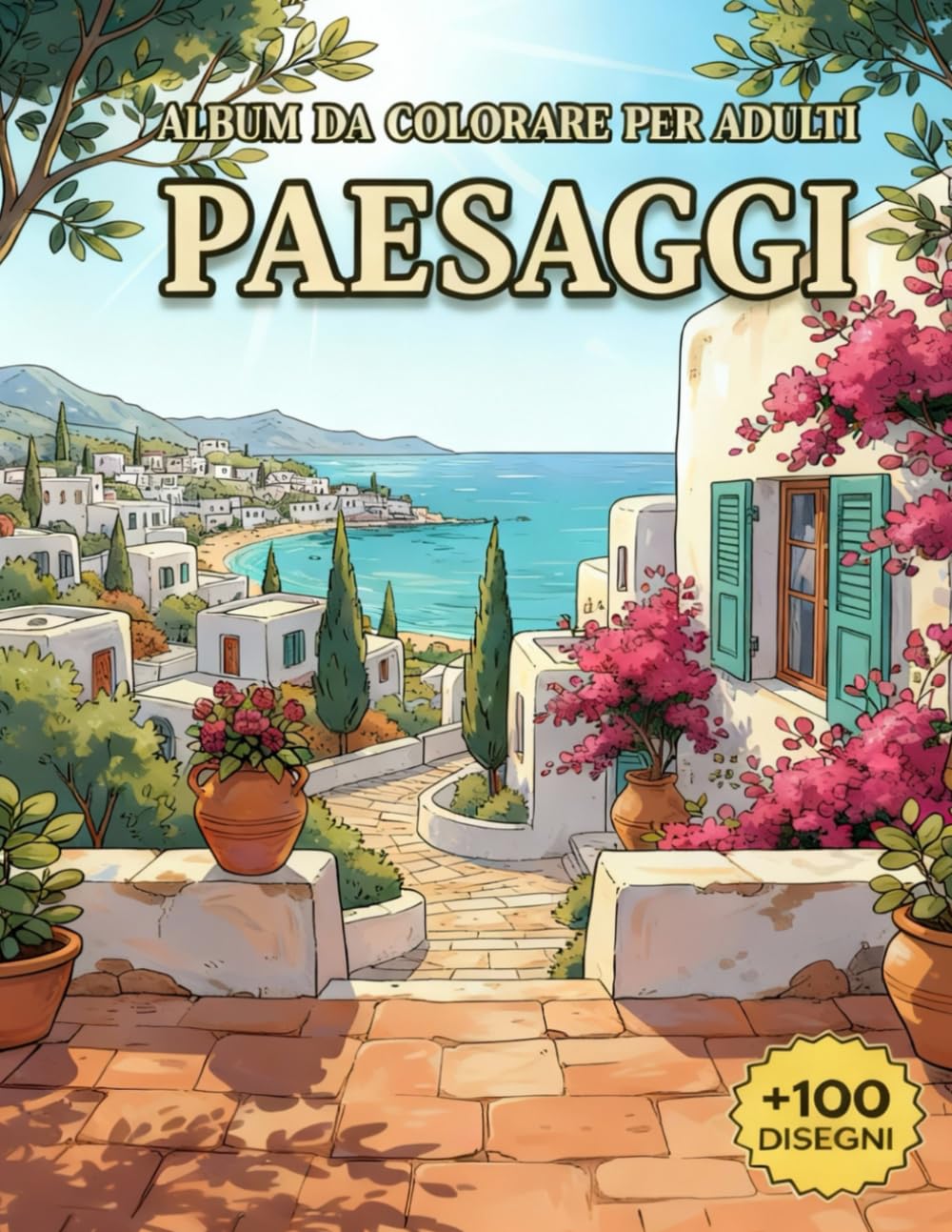 Album Da Colorare Per Adulti Paesaggi: +100 Disegni unici ad alta qualità offrono relax antistress con tratti nitidi, dettagli curati e scenari naturali sempre diversi.