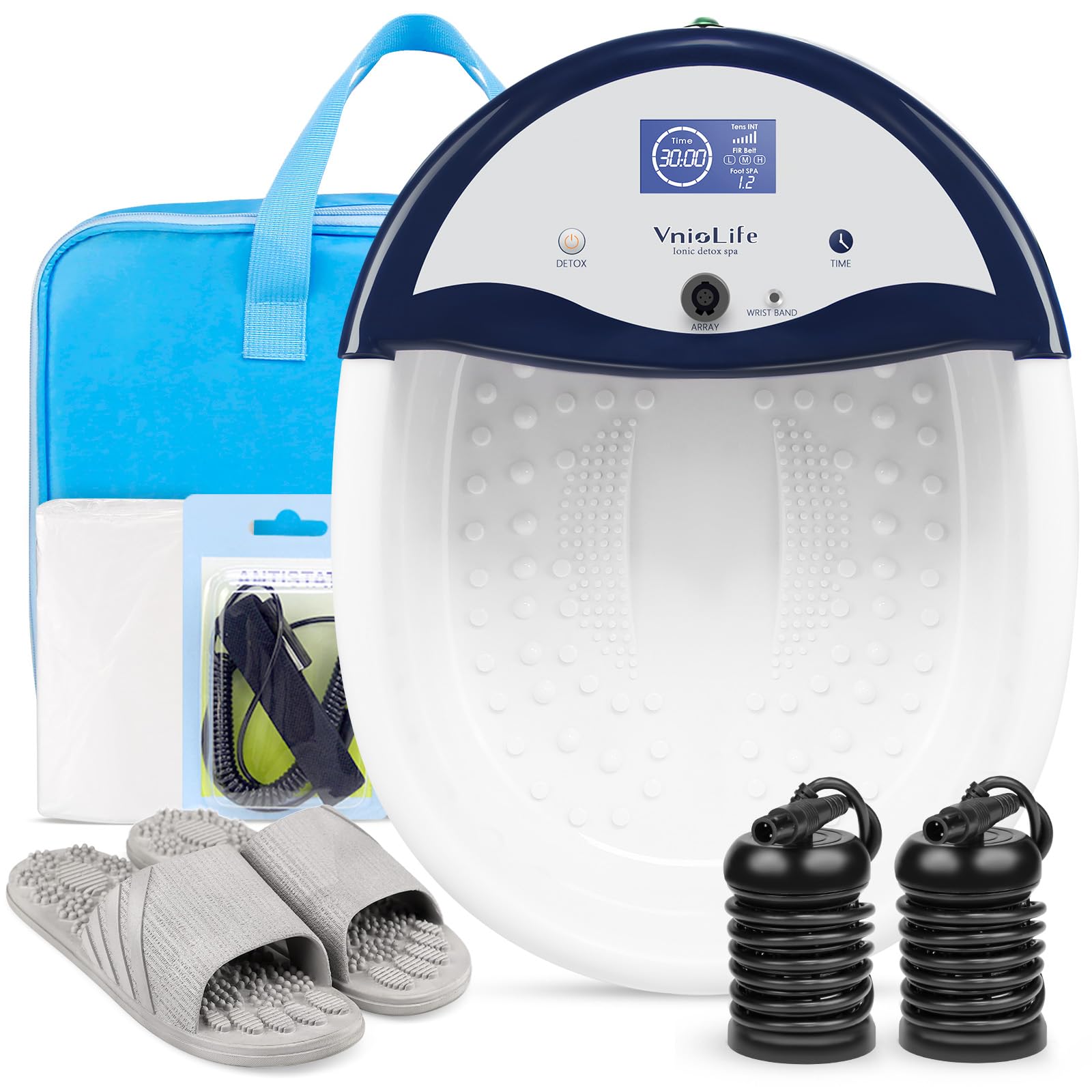 Ionic Foot Bath Detox Machine, Ion Detox Foot Bath Cleanse, Foot Detox Spa with Wrist Strap, Arrays, Slippers | LCD Display, Time Setting…
