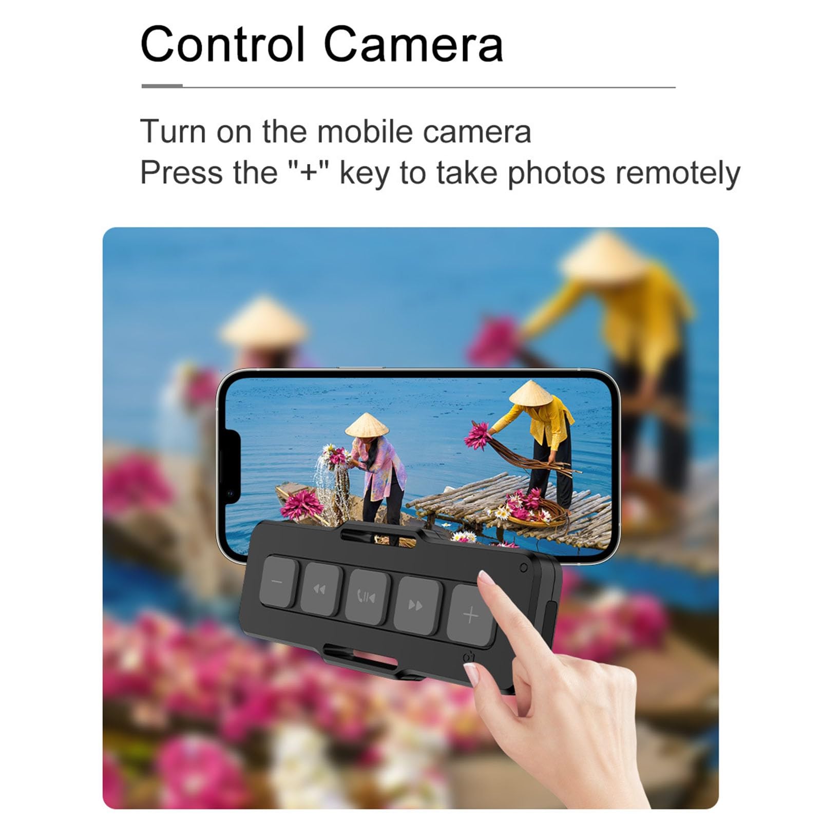 Goshyda Telecomando Bluetooth Indossabile, Girapagina IPX4 Impermeabile, per Selfie Con Otturatore della Fotocamera del Telefono, Controller BT per Smartphone Touch