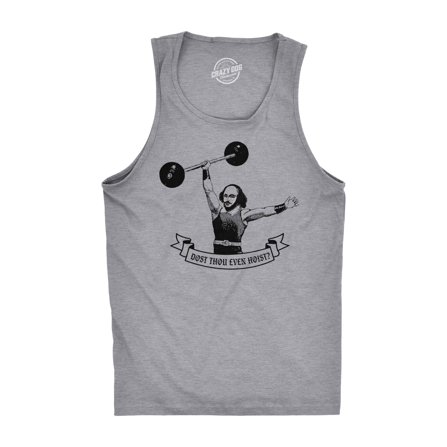 Crazy Dog T-ShirtsMens Fitness Tank Dost Thou Even Hoist Tanktop Funny Workout Gym Shirt