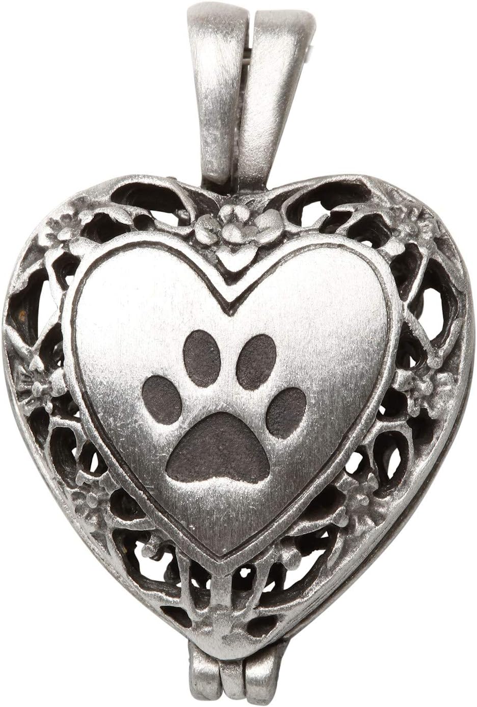 Cathedral Art Paw Prints on My Heart Pet Memorial Picture Frame, 2.25-inch by 2.5-inch Photo, Silver