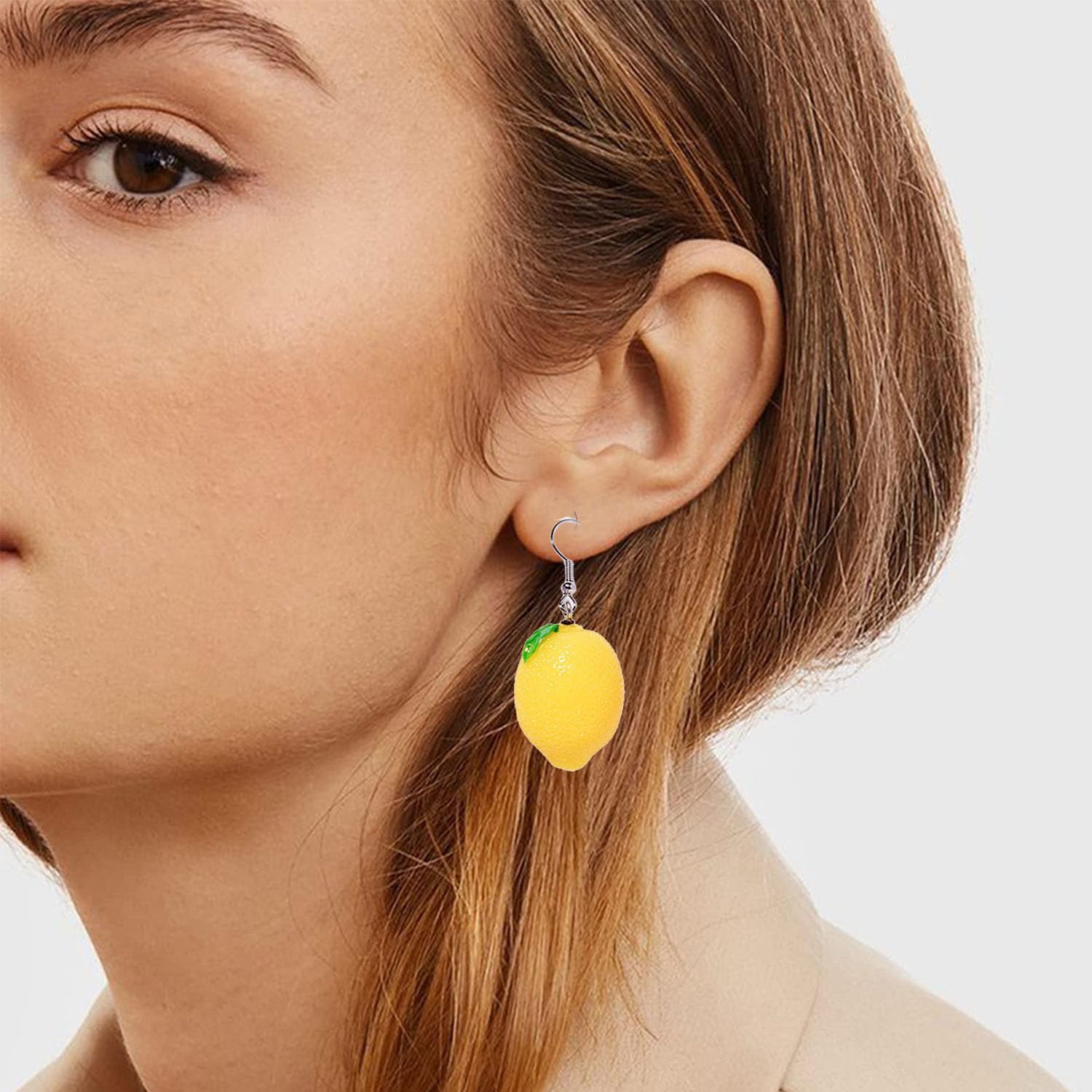 Strawberry Earrings for Women Cherry Earrings 3D Imitation Lemon Drop Dangle Earrings for Women Fruit Jewelry - Image 3