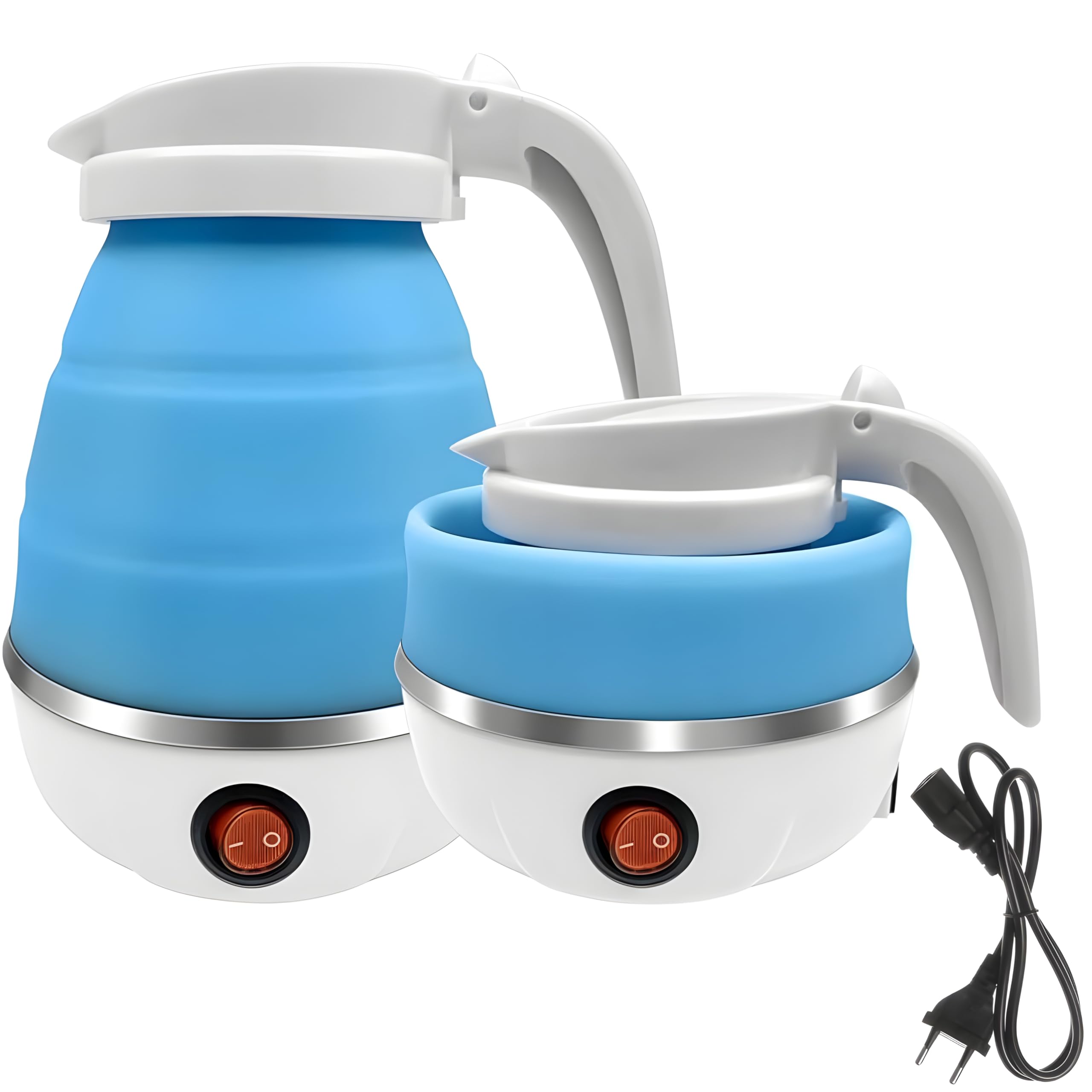Maplekart Travel Foldable Electric Kettle - Collapsible Silicone Small Kettle for Boiling Water, Coffee, Tea, Milk - Dual Voltage 600Ml, 220V, Multi Color - 600 Watts-image-14