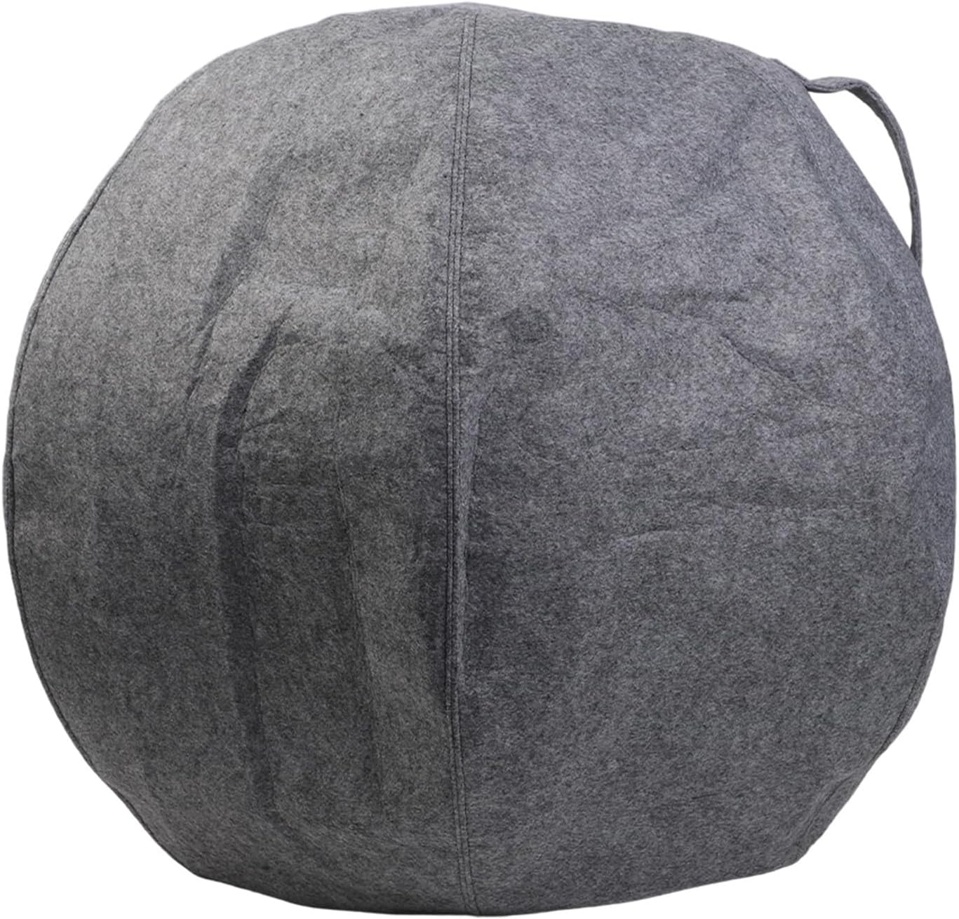 Felt Yoga Ball Cover for Exercise and Pilates Stability Ball, Protective Sleeve for 55cm 65cm 75cm, Foldable Design, Gray 3mm Material
