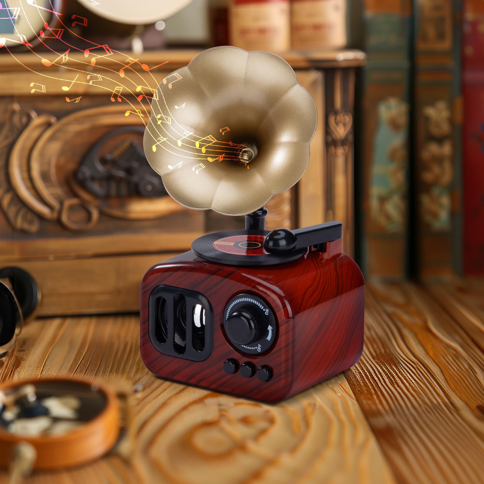 Caja De Música con Forma De Gramófono Retro Regalos Originales para Mama Niñas Artesanía De Decoración del Hogar Melodía para Alice