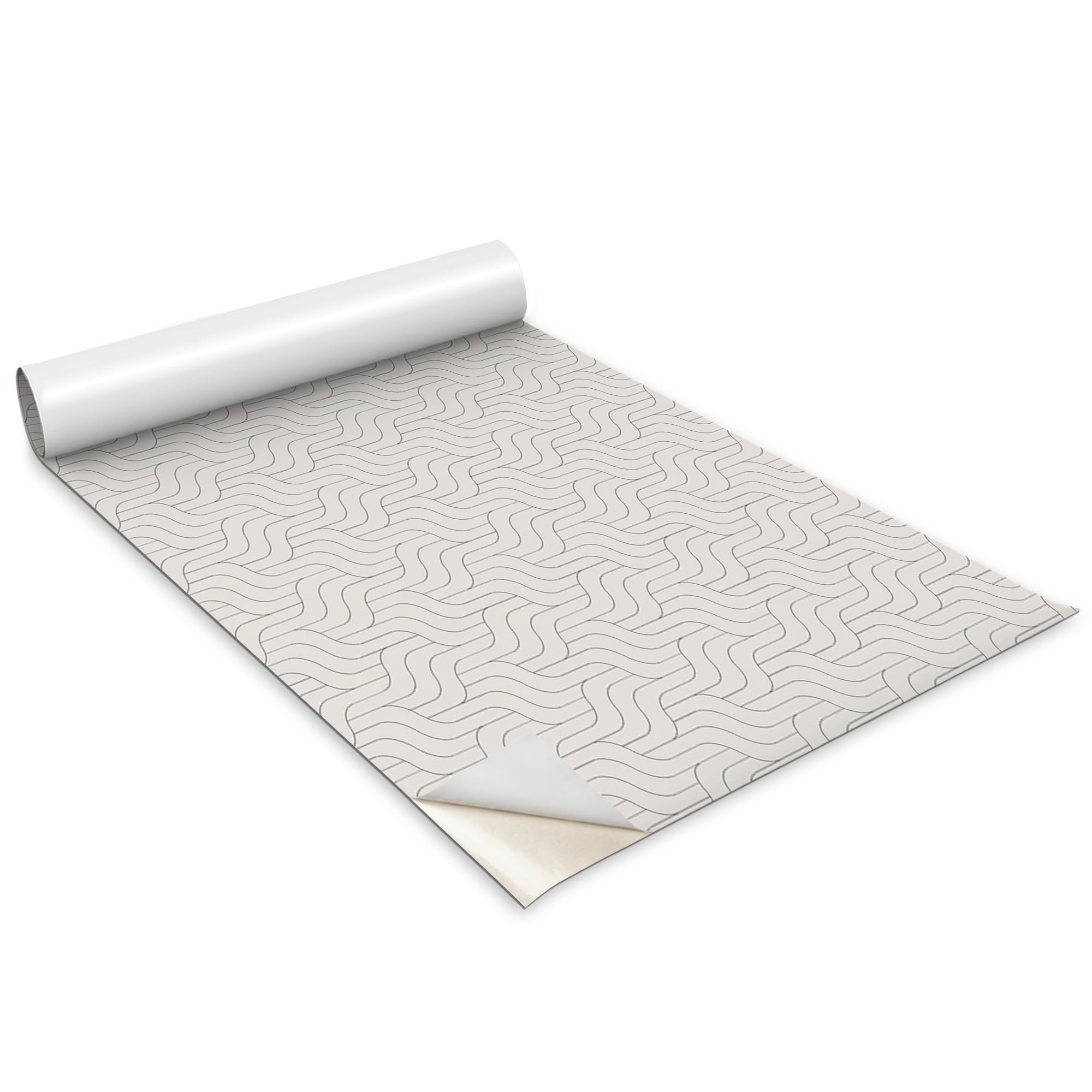 Papel Adhesivo para Cocina y Dormitorio Vinilo Mate de Líneas Decorativas 100x50cm